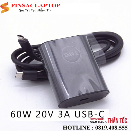 Sạc Laptop Dell XPS 13 Plus 9310 60W Chân USB Type C 1 Adapter Sac Dell 60W type C
