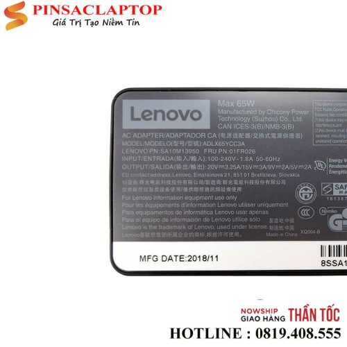 Sạc Laptop Lenovo 20V 3.25A 65W Chân USB Type C 1 Adapter Sac Dung ChoLaptop Lenovo Type C 65W Chu Nhat