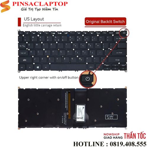 Bàn Phím Laptop Acer SF114-32 SP513-51 SP513-53 SP513-52NP SP514-52 4 Ban phim laptop acer SP531 51 1
